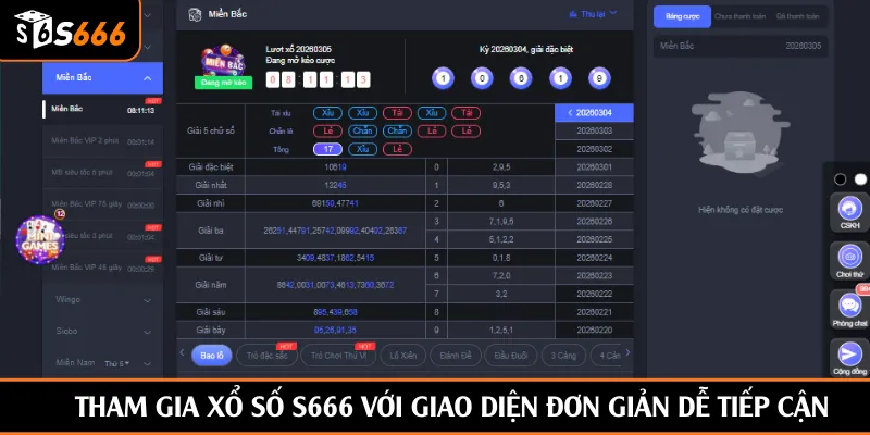 Tham gia xổ số S666 với giao diện đơn giản dễ tiếp cận